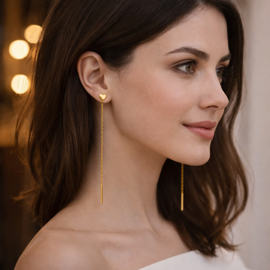 Boucles d'oreilles en forme de cœur 